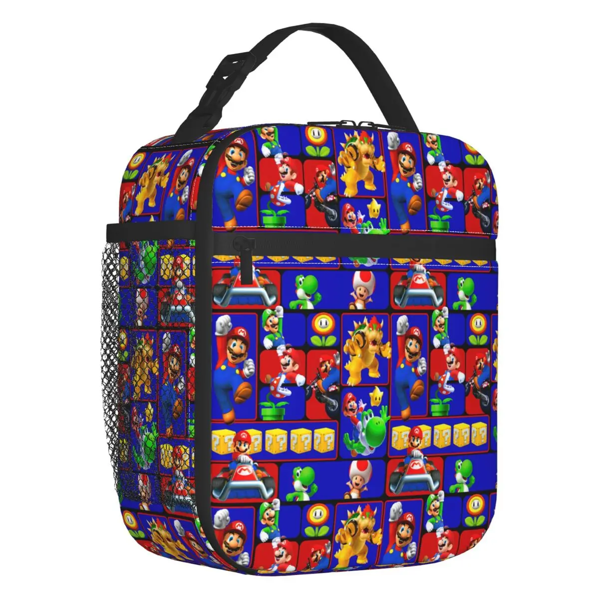 

Custom M-Marioes Video Game Brothers And Friends Lunch Bag Women Cooler Thermal Insulated Lunch Box for Adult Office