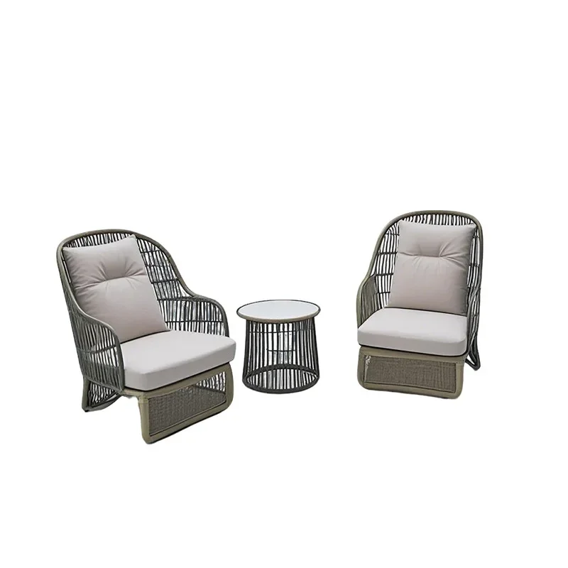 

Outdoor rattan chair furniture balcony courtyard creative rattan table and chair leisure garden villa model room living room