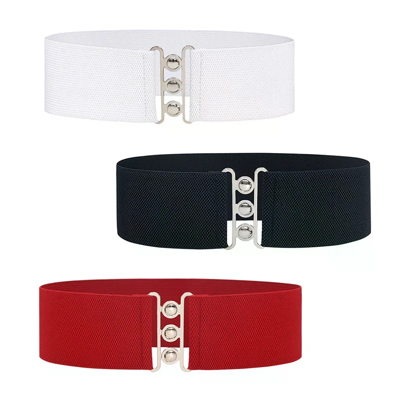 /HTF/Wide Elastic Belt Stretchy Belt Wide Waist Vintage Stretch Cinch with Buckle Belts Waistband for Women 5cm