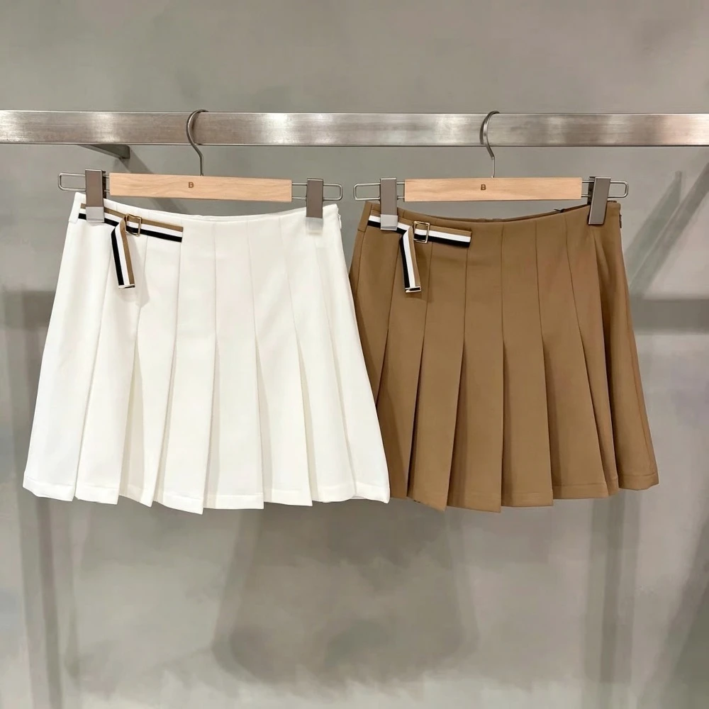 Women's Golf Skirt 2026 New Korean Style Pleated High-Waist A-Line Slimming with Shorts Breathable Lightweight Polyester Casual