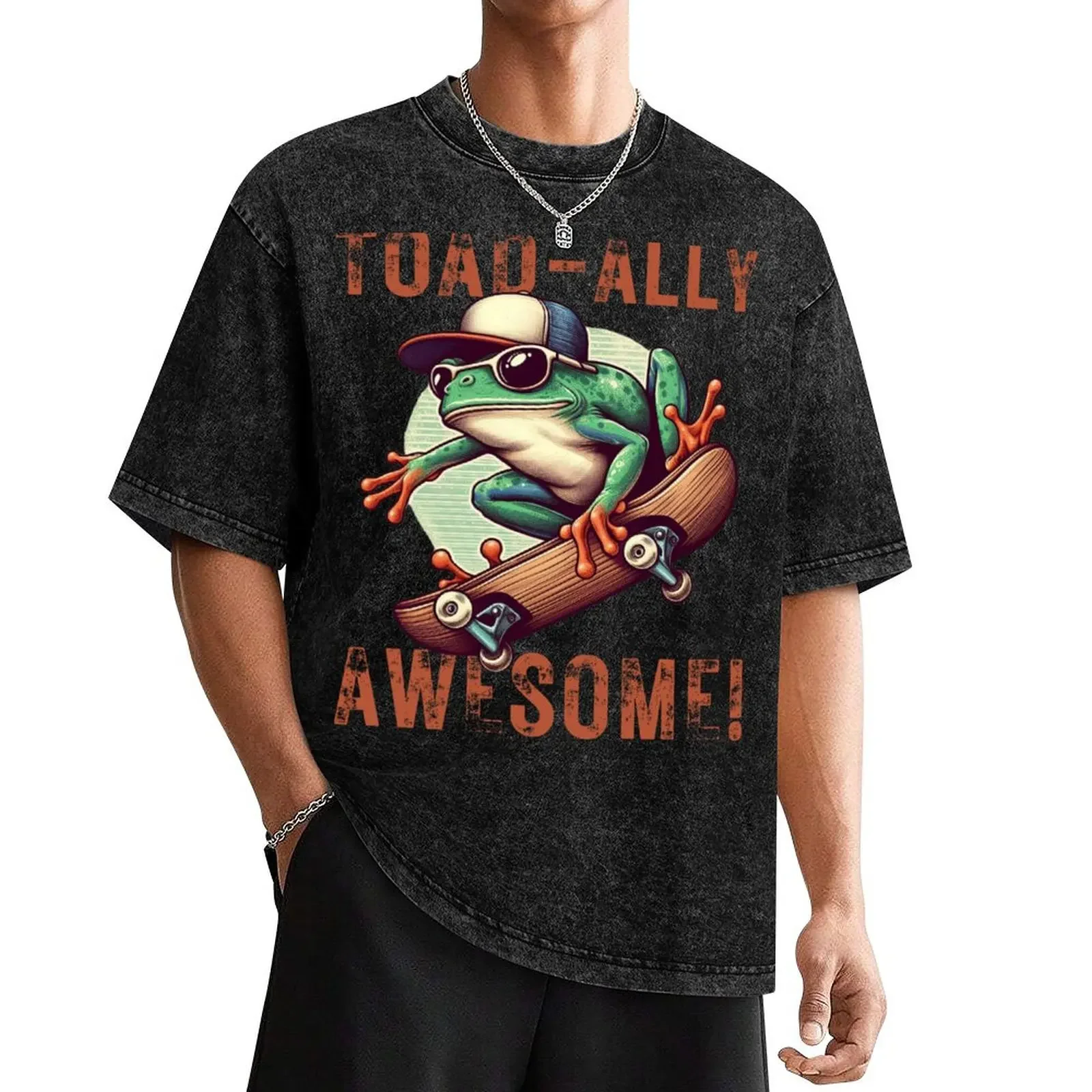 Toad-ally Awesome! Frog on Skateboard T-Shirt tees anime clothes tops t shirts men