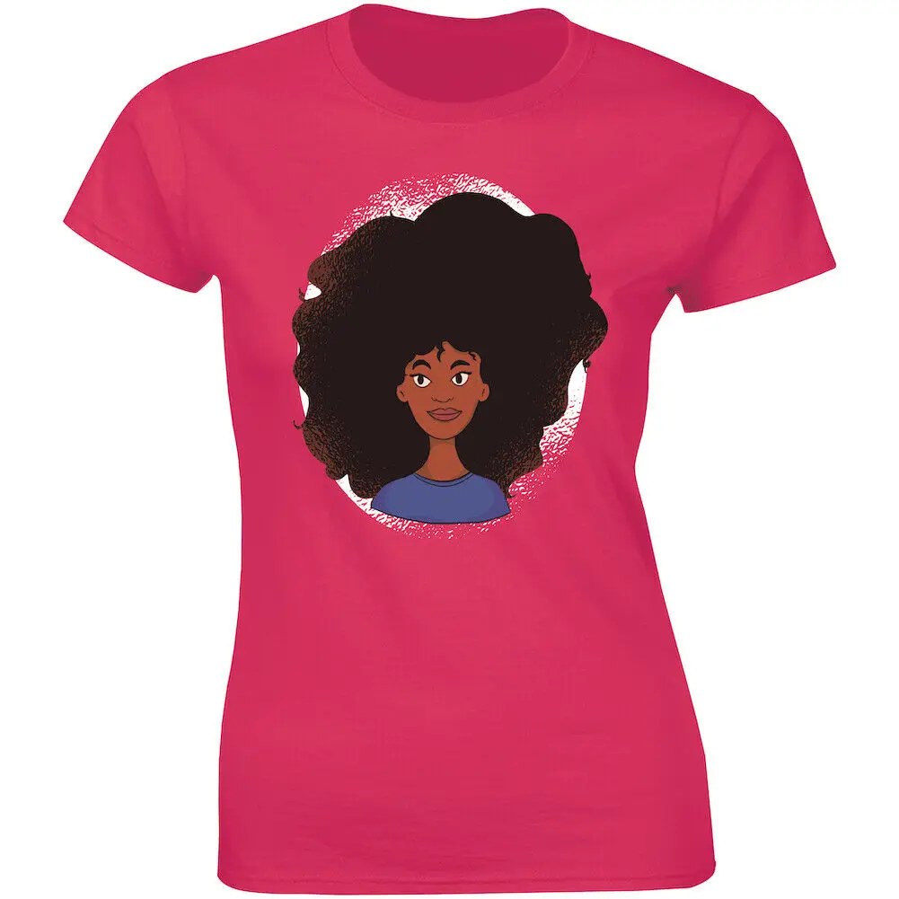 Huge Cool Curly Hair Lady Afro Girl beautiful Gift Idea Tee Women's T-shirt