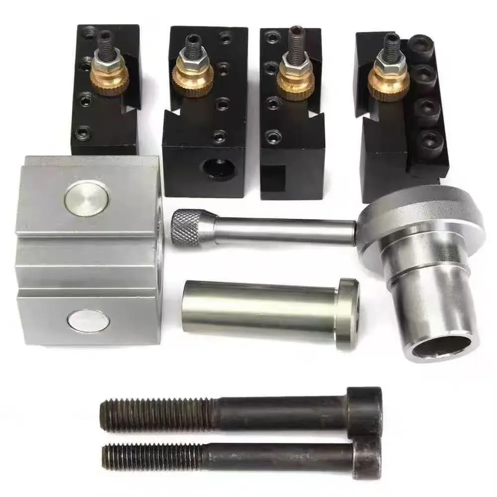 Adjustable Quick Change Tool Post For 210 Mini Lathe Machine Precision Turning Holder For Cue Shaft Repairing Tools