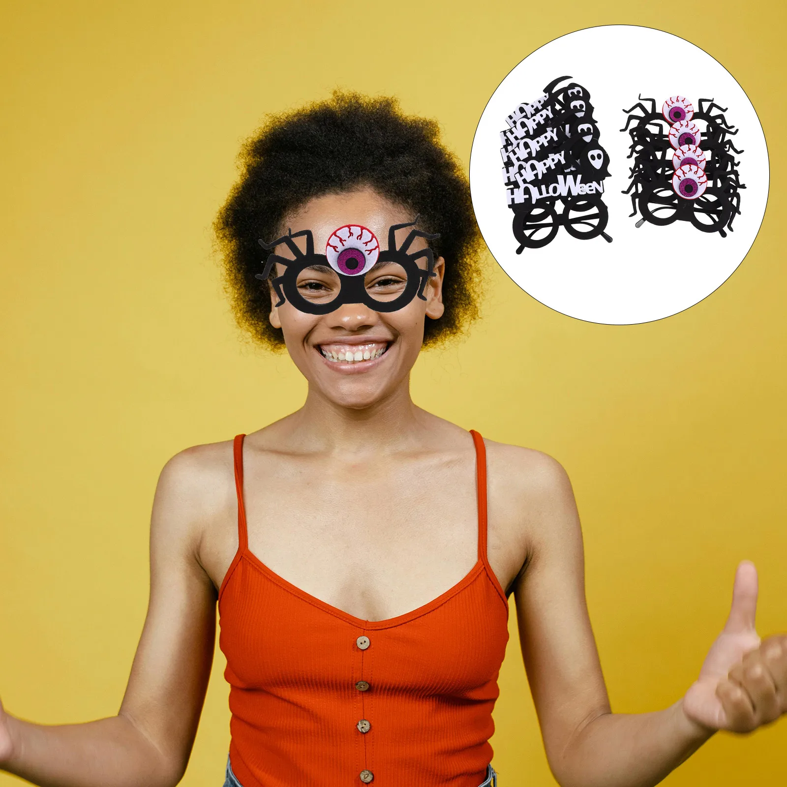 

8 Pcs Halloween Decor Glasses Props Funny Eye Grim Reaper Photo Booth Party Eyeball Shaped Decorations Child