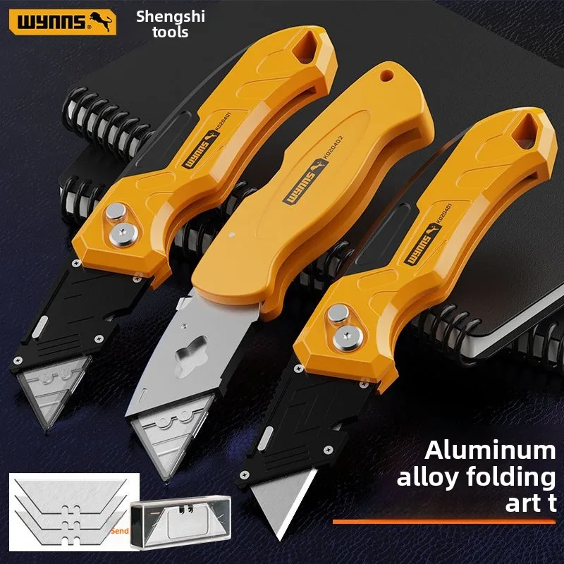 

WYNNS Heavy Duty Box Cutter Folding Utility Knife Quick Change Blades SK5 Blades Cutting Tool Cutter for Cartons Cardboard Box