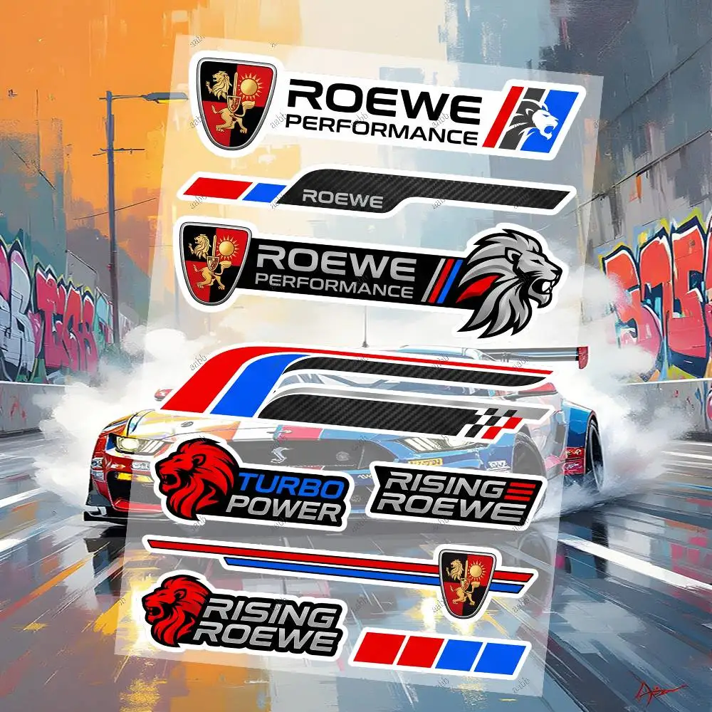 R-Roe-we Motorcycle Sticker Set Reflective Decals For Helmet Fuel Tank Fairing Body Custom Bike Graphics Kit