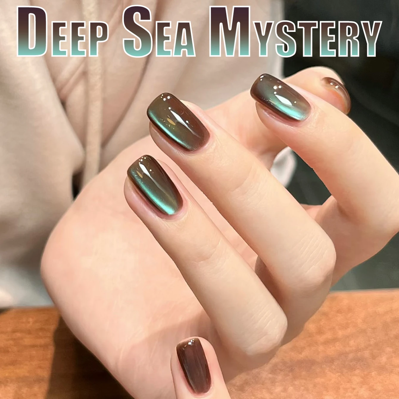 1 szt. PSK Popularny Lakier Hybrydowy do Paznokci Efekt Kociego Oka Sekrety Głębokich Morzy Rozjaśniający Kolorowy Gradient Efekt Satynowy Delikatne Szklane Koraliki Nail Art