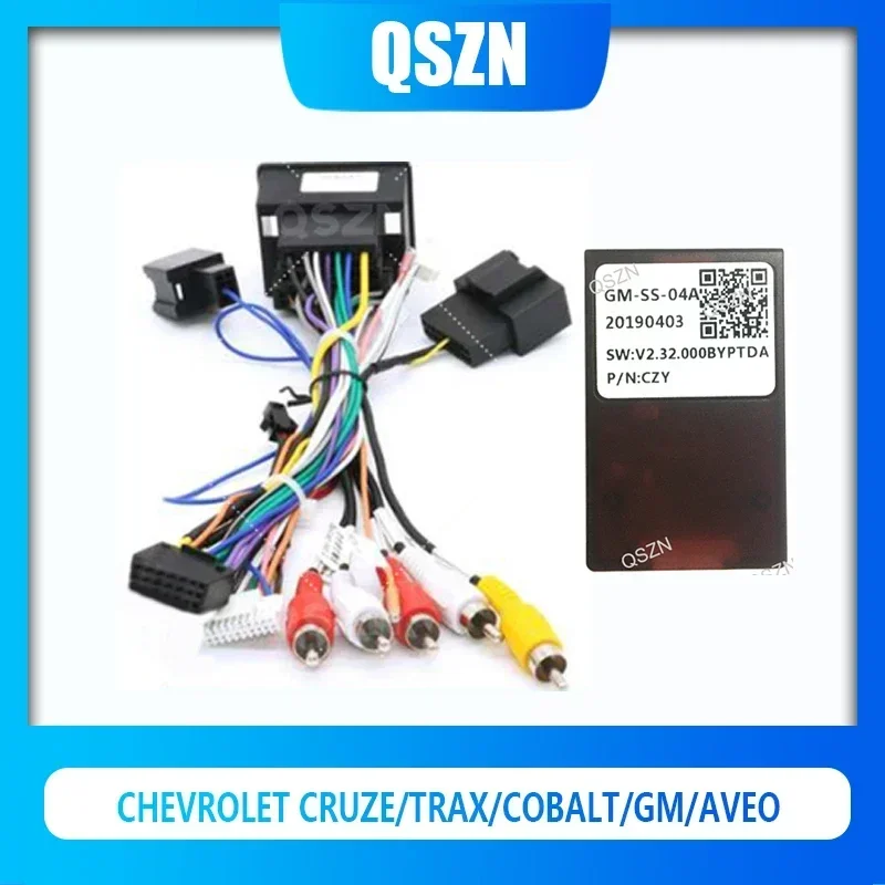 

QSZN Car Radio canbus Box GM-SS-04A Adaptor for CHEVROLET Cruze/Trax/ COBALT/GM/Aveo Wiring Harness Cable Power cable Android