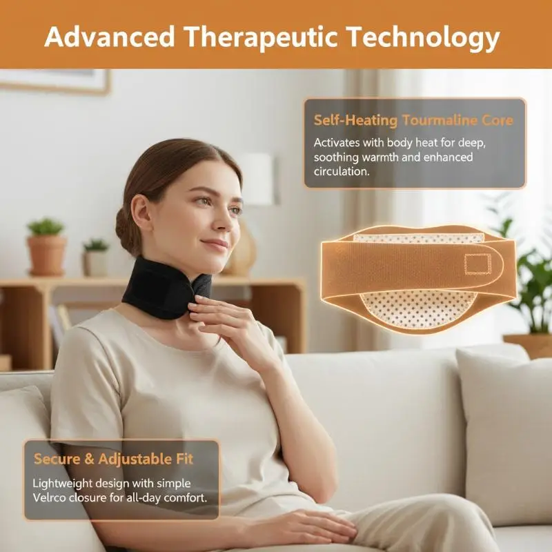 

One Piece Tourmaline Self-Heating Pads Magnet Cervical Neck Care Collar Far Infrared Relaxation Magnetic Neckband Self-Heat