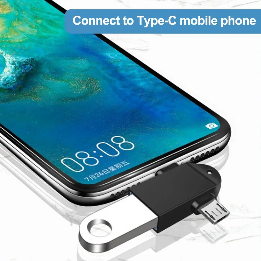 Mini convertidor Otg de alta velocidad, adaptador de tarjeta Universal, tamaño compacto, SIN controlador, lector de tarjetas Usb tipo c para conversión Otg portátil