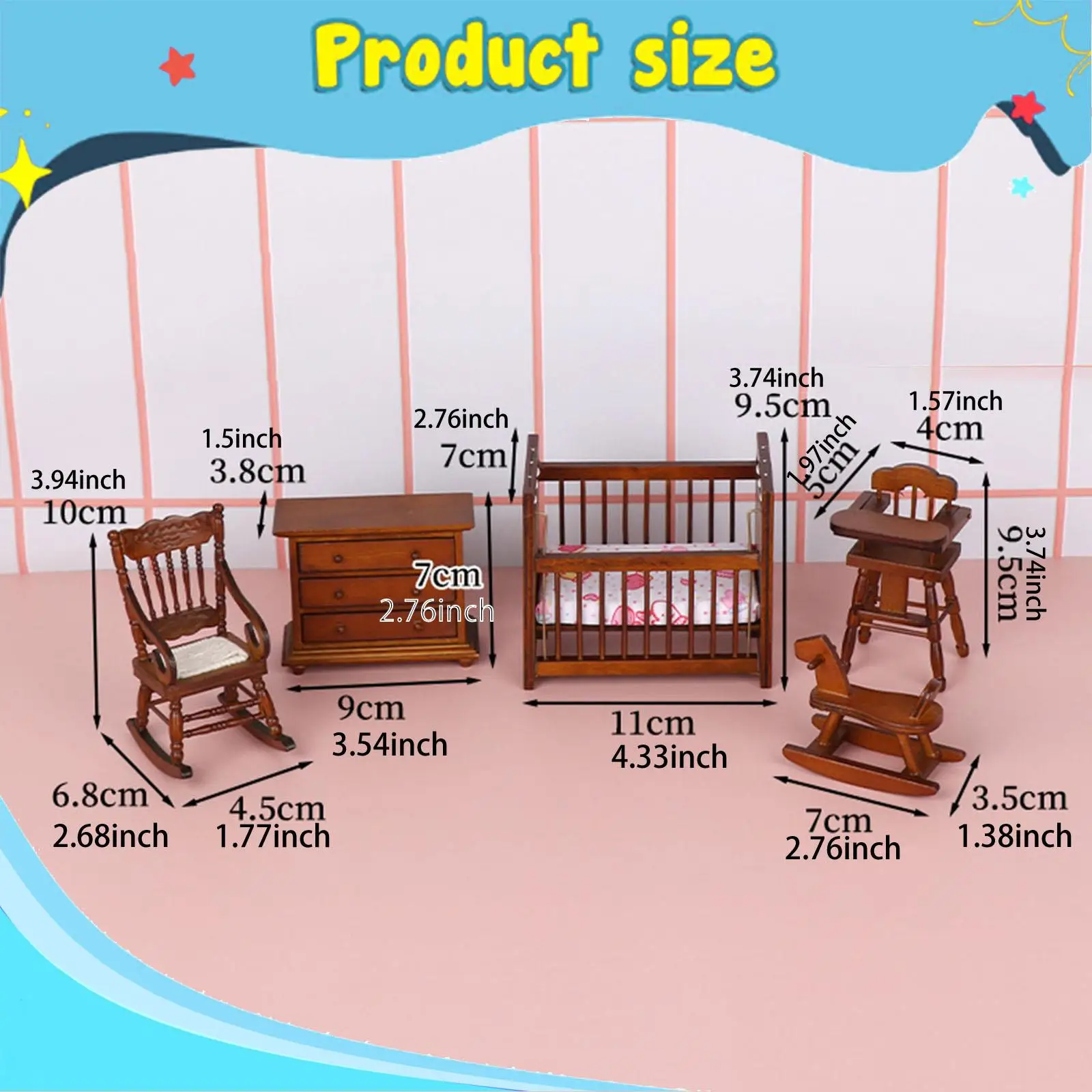 5 unidades 1/12 conjunto de móveis em miniatura para casa de bonecas brinquedos infantis para meninos meninas 3 + crianças