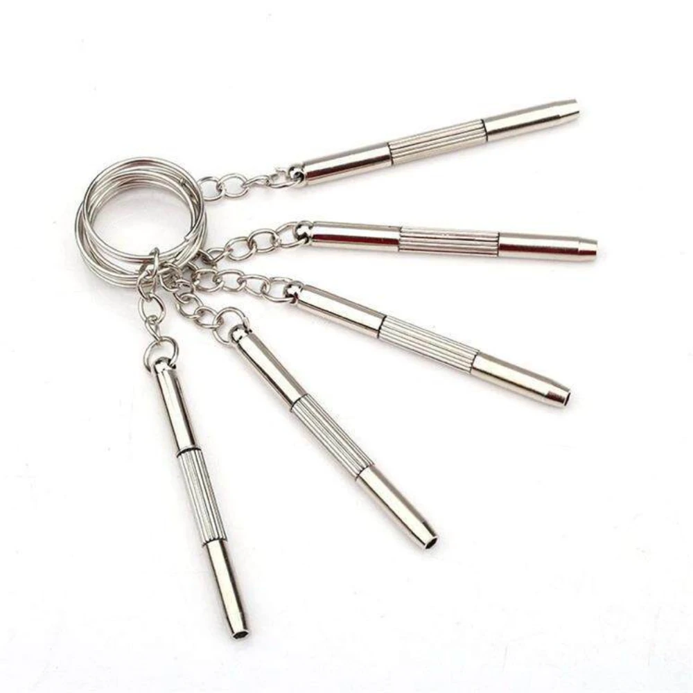 Mini Portable Eyeglass Screwdriver 3 in 1 Precision Tool Kit with Hex/Phillips/Slotted Bits for Eyewear Sunglasses Watch Repair