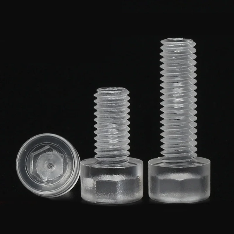 Screws M3 M4 M5 M6 M8 M10 PC Transparent Plastic Cup Socket Head Hex Screw Cylindrical Allen Key Head Insulated Acrylic Bolt