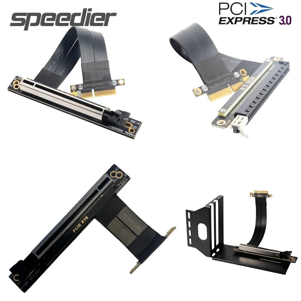 

PCI-E 4x 16x Riser Extension Cable PCI Express PCIe x4 to x16 Extender 90 Angled GPU GTX RTX Desktop Graphics Card Adapter Cable