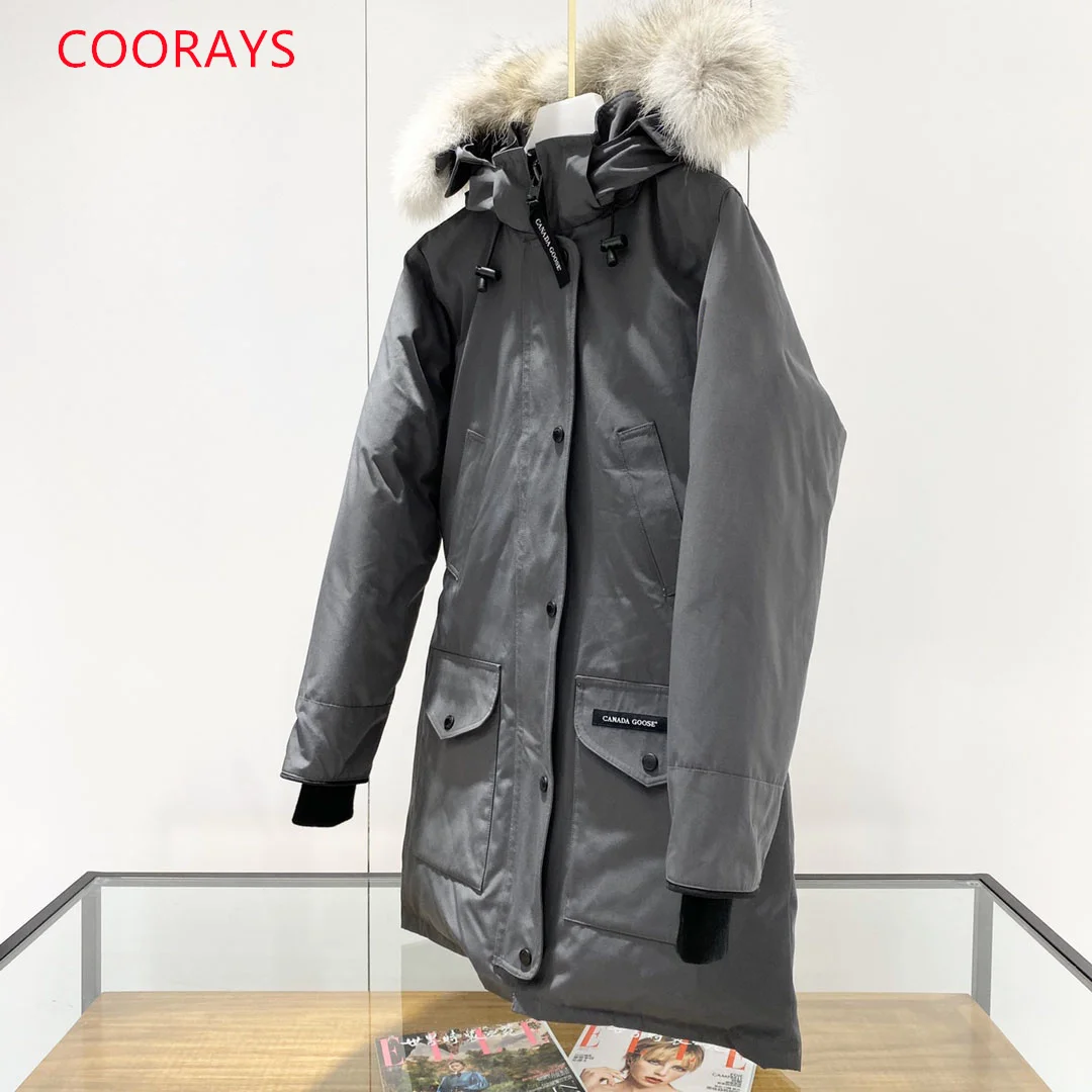 07 Canadian Down Jacket Women Parka Expedition 90% White Goose Down Snowcoat Top Brand Long Coat Lady Authentic Coyote Fur 6660L