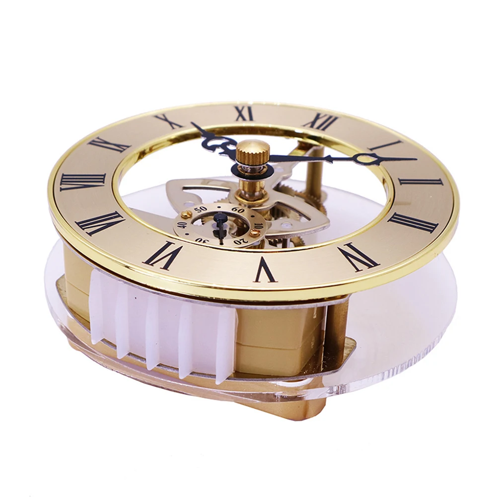 86mm Metal See-through Clock Movement Replacement Gear Movement Inlaid Clock Movement Roman Numbers Skeleton Clock