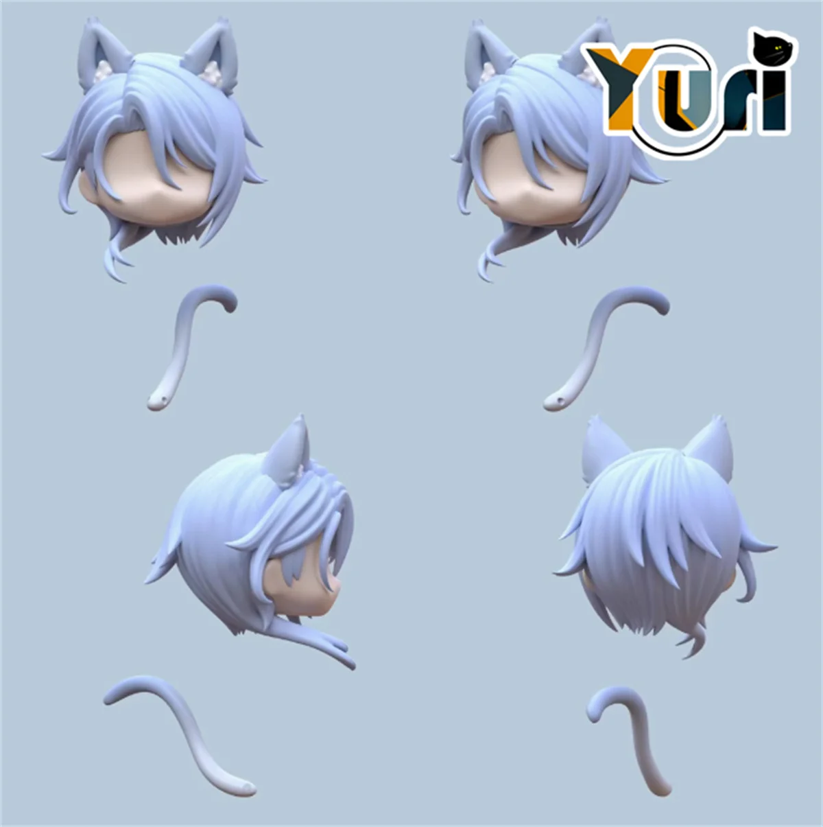 Game Genshin Impact Kamisato Ayato Handmade OB11 OB22 BJD Colored Hair Wig Model Head Game Cosplay Cute C