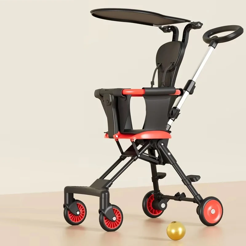 New Children Walking Baby Stroller  Four Wheels Stroller Lightweight Folding Car Free Installation Two-way Stroller