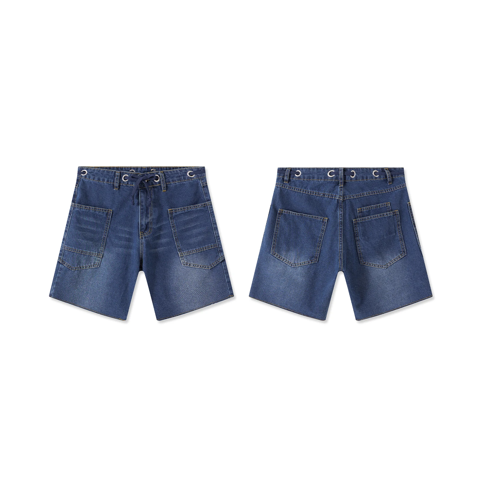 Mode frauen Sommer Bandage Denim Shorts 2025, Neue Weibliche Breite Bein Streetwear Jeans Shorts mit Taschen