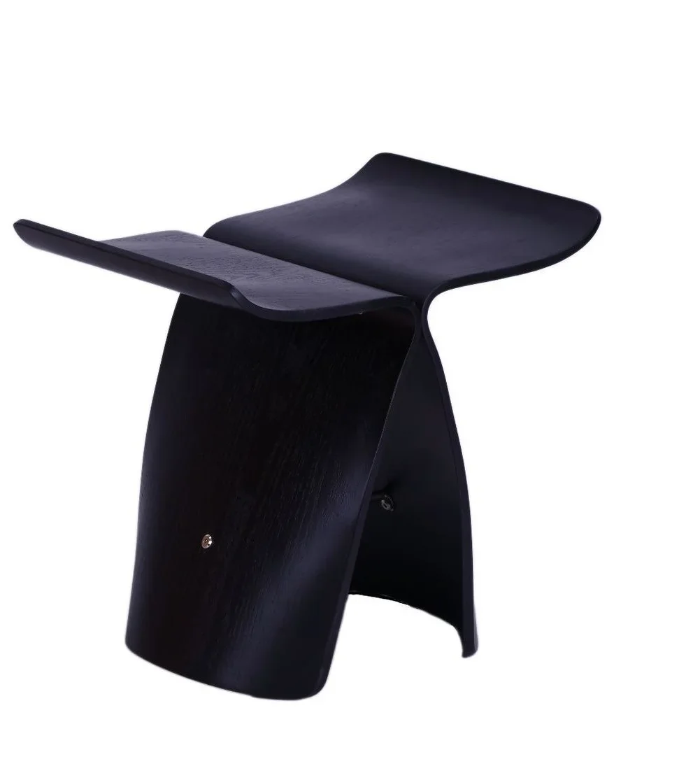 Nordic Solid Wood Footstool Shoe Stool Modern Simple Butterfly Stool Creative Furniture Home Multi-color Low Stool 2023