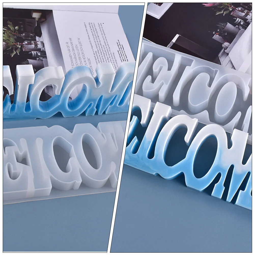 

DIY Silicone Mold Letter Stencil Epoxy Resin Welcome Sign Craft Accessories Reusable Nonstick Durable Jewelry Making