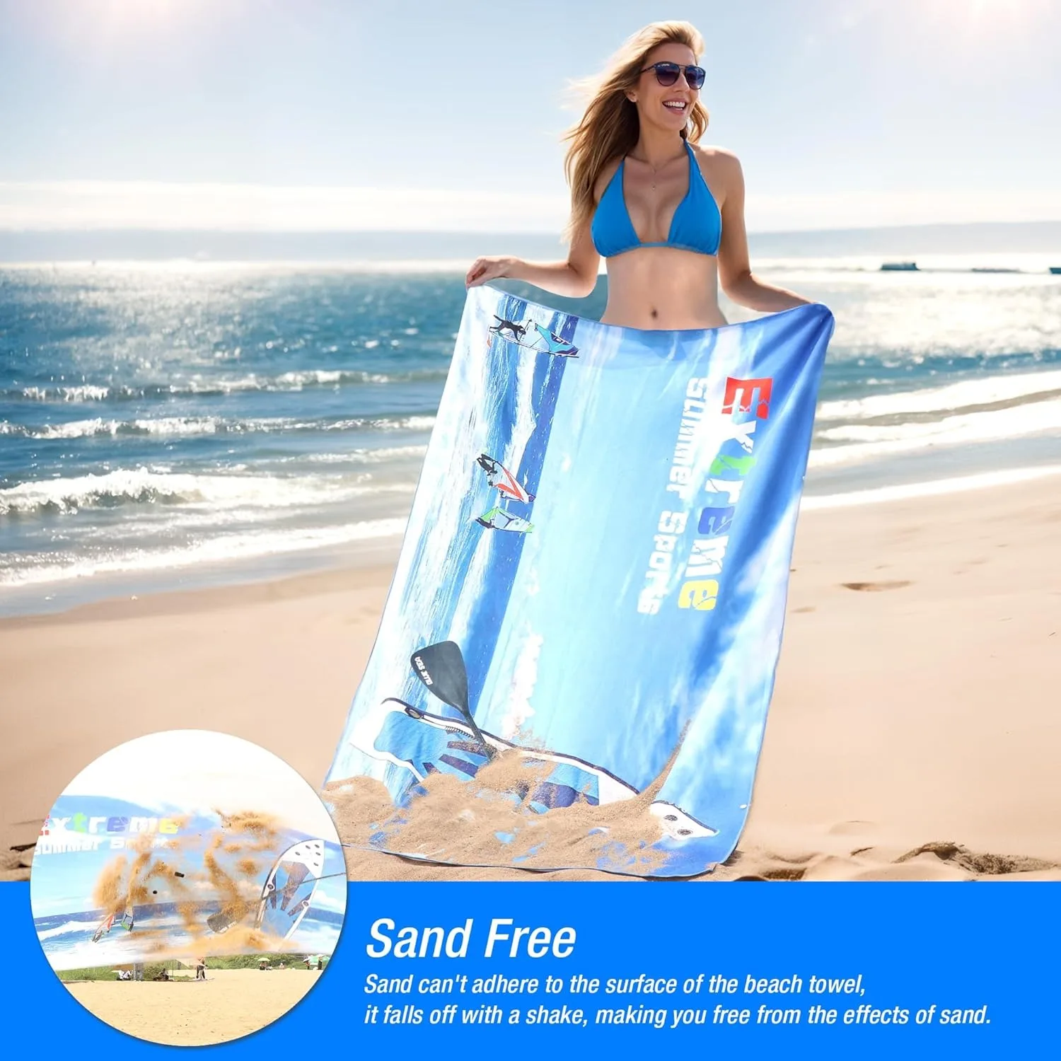 Extreme Summer Sports Beach Towel for Family stuffs friends Gifts Quick-Dry Sand free For Bath Yoga Beach Camping Swimming GYM