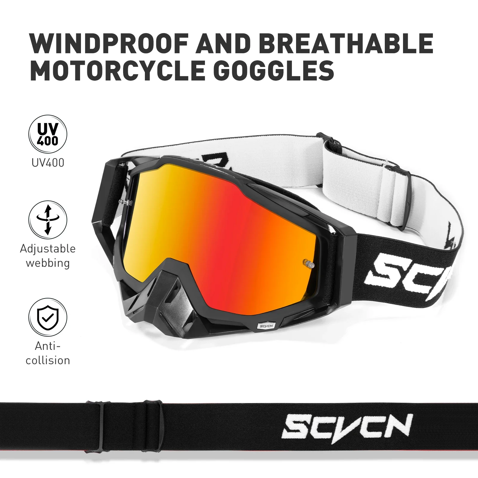 

KAPVOE Motocross Goggles Motorcycle Anti-fog Eyeglasses Riding Glasses MTB Sunglasses Dirt Bike Accessories Cycling Glasses