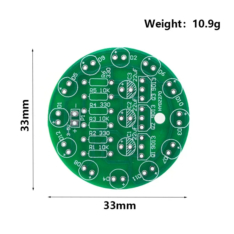 LED Round Water Lamp Production Kit DIY Electronic Kit Triode Sports Light Parts Fun Welding Skill Training Soldering Practice