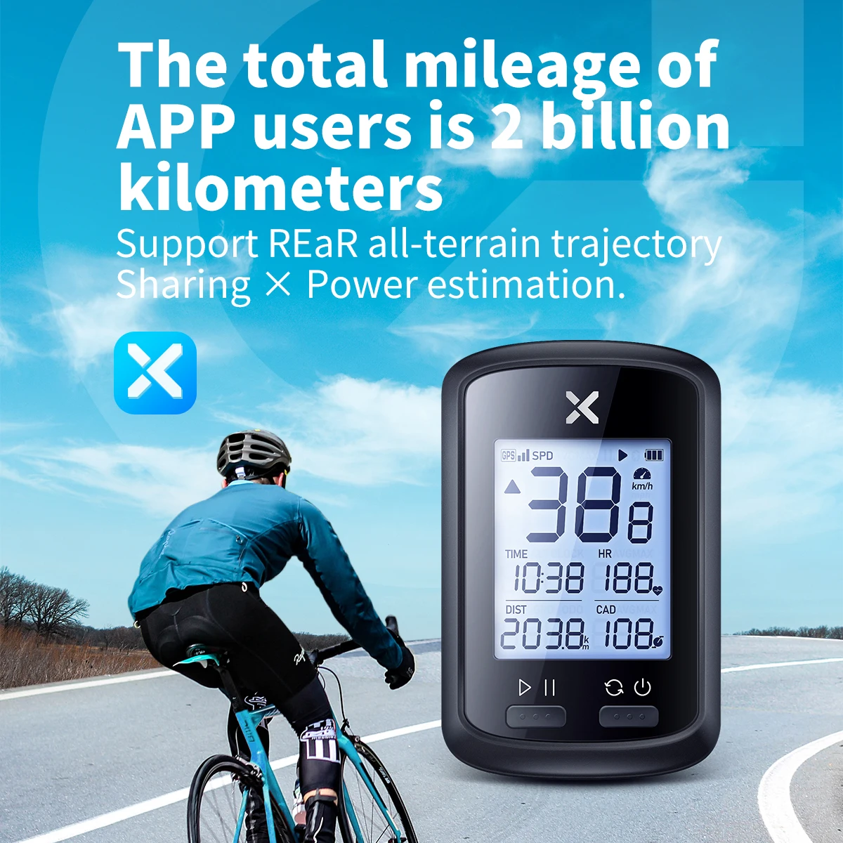 XOSS G Plus-ordenador inalámbrico con GPS para bicicleta, velocímetro resistente al agua, Sensor de vórtice y ANT, Monitor de ritmo cardíaco X2