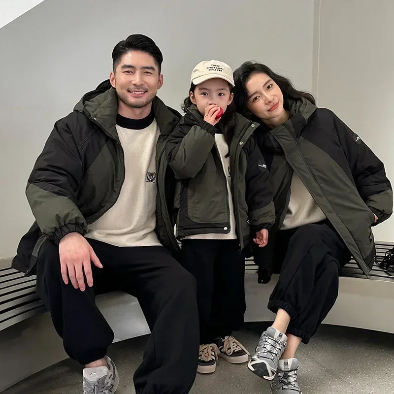 

Family Matching Warm Clothes Son Father Quilted Jacket Parents and Children Clothing Daughter Mother Thick Padded Coat Winter