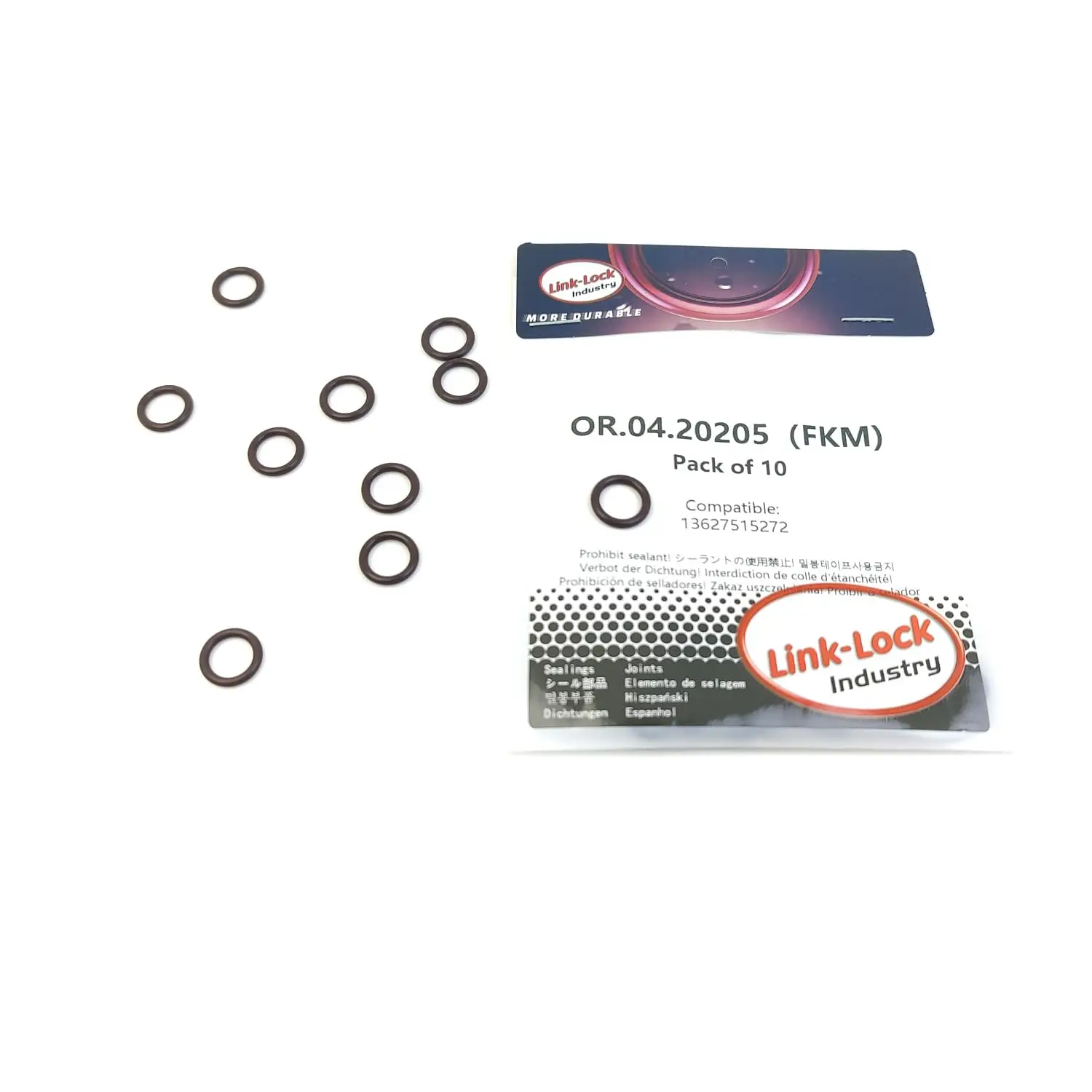 LINK-LOCK 10PCS OR.04.20205 FKM Viton Sealing O-Ring Kit of Charge Air Hose 13627515272 for BMW-N52 M51