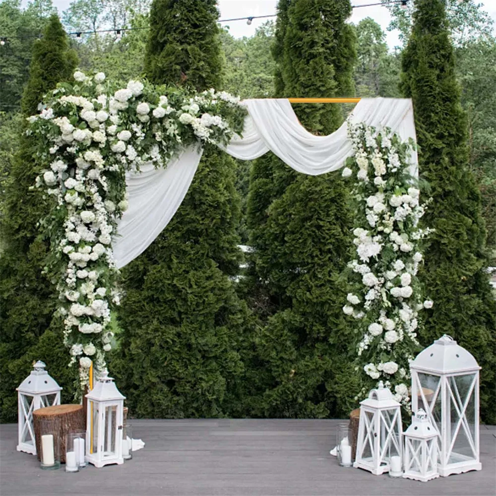 2M*2M Goldener Metall-Hintergrundbogen-Ständer, Bogen für Hochzeit, Brautparty, Weihnachten, Geburtstagsfeier, Party-Dekorationszubehör – Detail 7