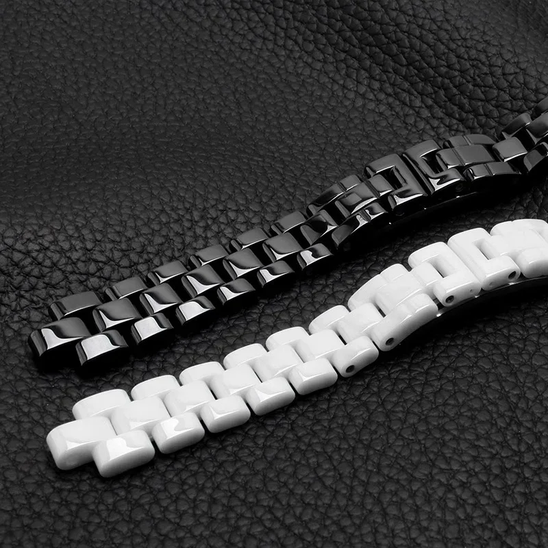 For J12 high quality ceramics wristband high quality women's men's watch strap Fashion bracelet black and white watchbands 19mm