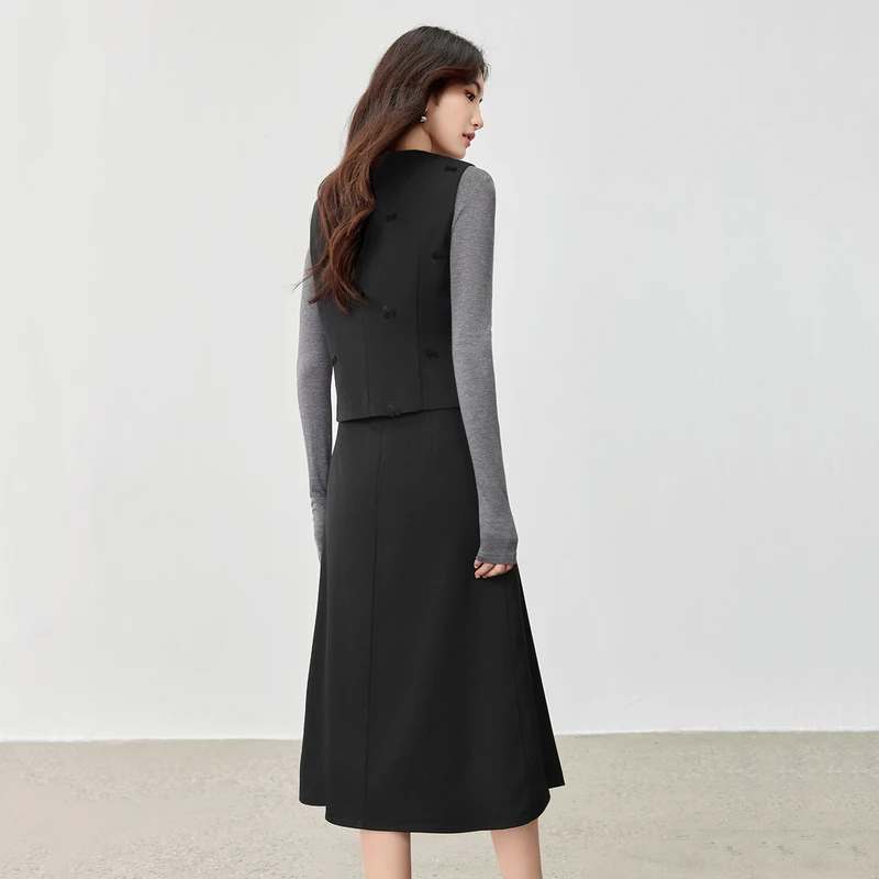 SENTUBILA Office Outfits Waistcoat Skirt Suits Women Spring 2026 Cherry Embroidery Short Vest Pleated A-Line Skirt 153ZA2655
