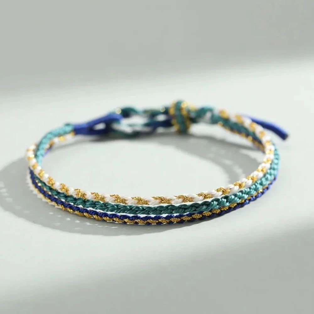 

Hand Woven Adjustable Bracelet Women Men Party Gift Wishing For Love Happiness Friendship And Peace With A Rope Bracelet Girl