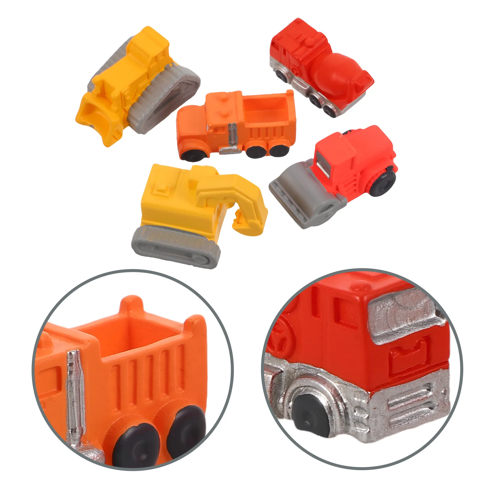 

5pcs Engineering Vehicle Resin Crafts Micro Landscape Construction Vehicles For Home Decor Mini Construction Models Sturdy