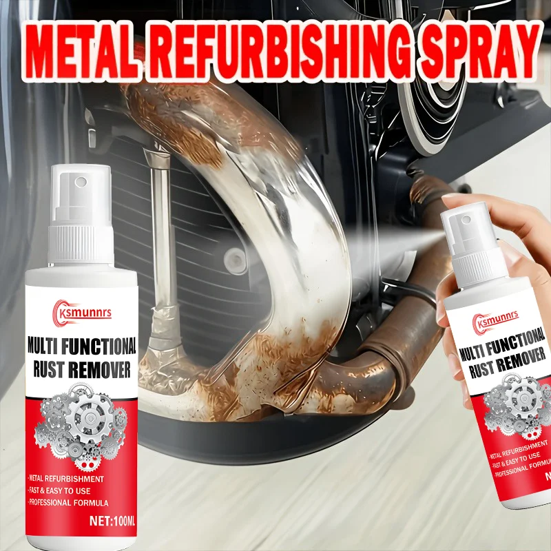 High-Grade Rust Eliminator & Surface Renew Spray - Professional Rust Transformer for Steel & Metal Parts, Non-Residue Formula Id