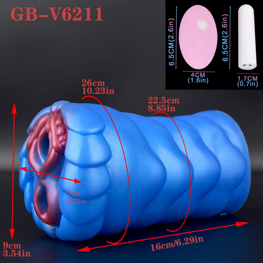 GEEBA New Male Vibraing Masturbator Fantasy Dragon Masturbation Cup With Vibration Adult Sex Toys Realistic Vagina Pocket Pussy