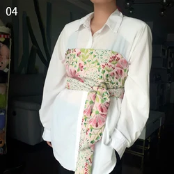Traditionele Japanse Kimono Yukata Obi Riem Kraan Bloemen Gedrukt Haori Riem Brokaat Jacquard Tailleband Shirt Decor Accessoires