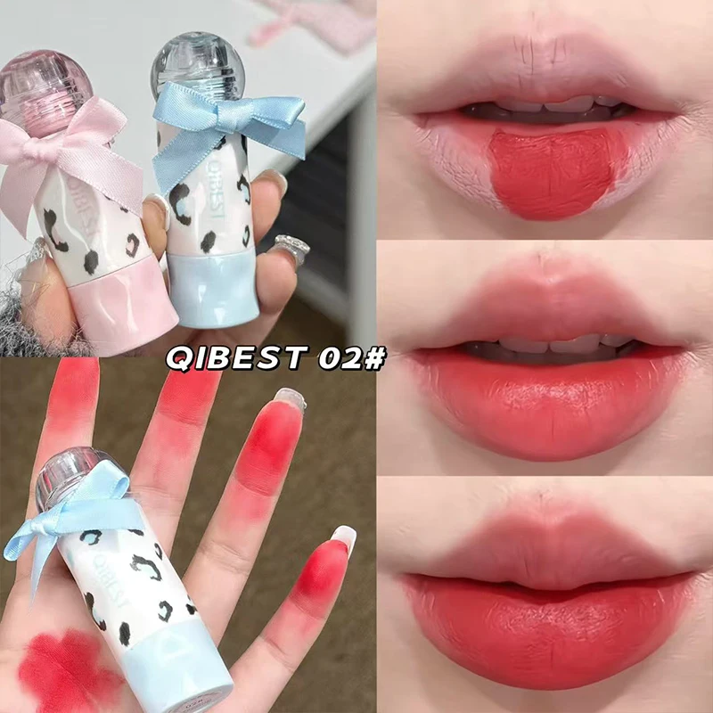 qibest-4-色マットリップマッド持続ソフトフォグブラウンステインリップグロス防水液体口紅栄養リップティントメイクアップキット