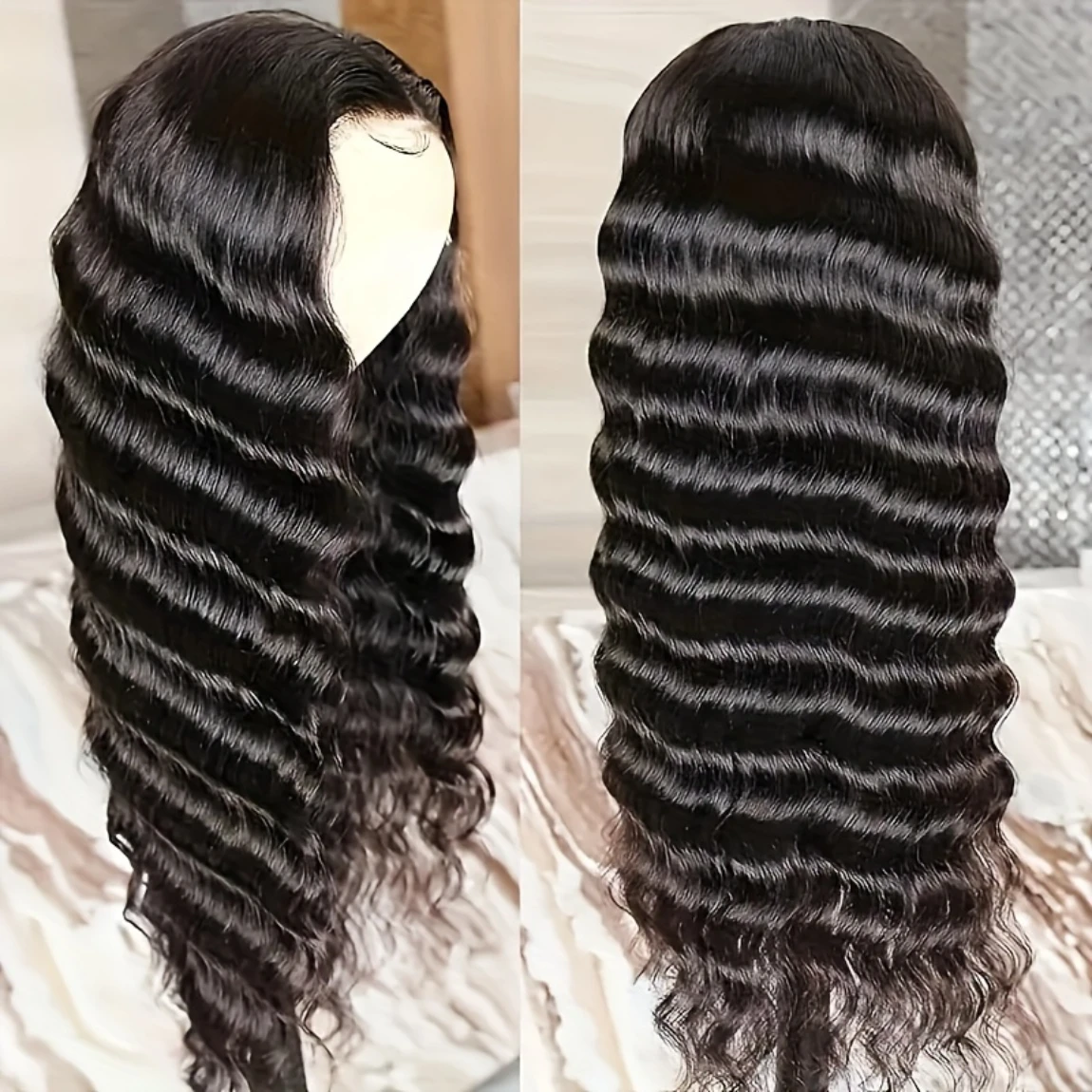 Deep Wave Lace Frontal Wig Human Hair Wigs Lace Front Glueless 5x6 Ready to Wear Brazilian Wigs on Sale 100% Human Hair Wigs