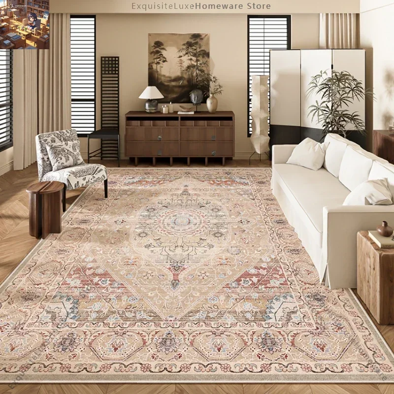 

Ethnic Style Carpets for Living Room American Retro Lounge Rug Large Area Bedroom Decor Carpet Home Washable Non-slip Floor Mat