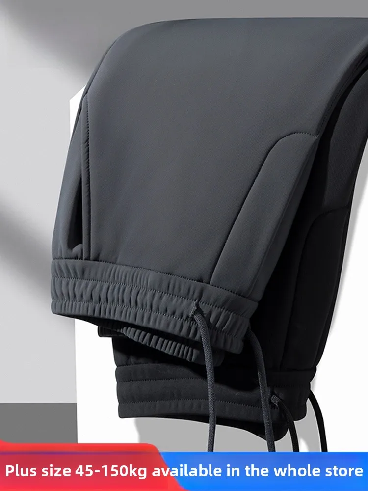 

Мужские повседневные брюки MoChao с начесом, прямые, свободного кроя, теплые спортивные штаны для осени и зимы, большие размеры