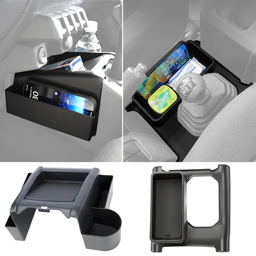 Caja de almacenamiento para cambio de marchas de coche, bandeja organizadora para consola central, portavasos para teléfono, accesorio Interior modelo AT para Suzuki Jimny 2024 2025