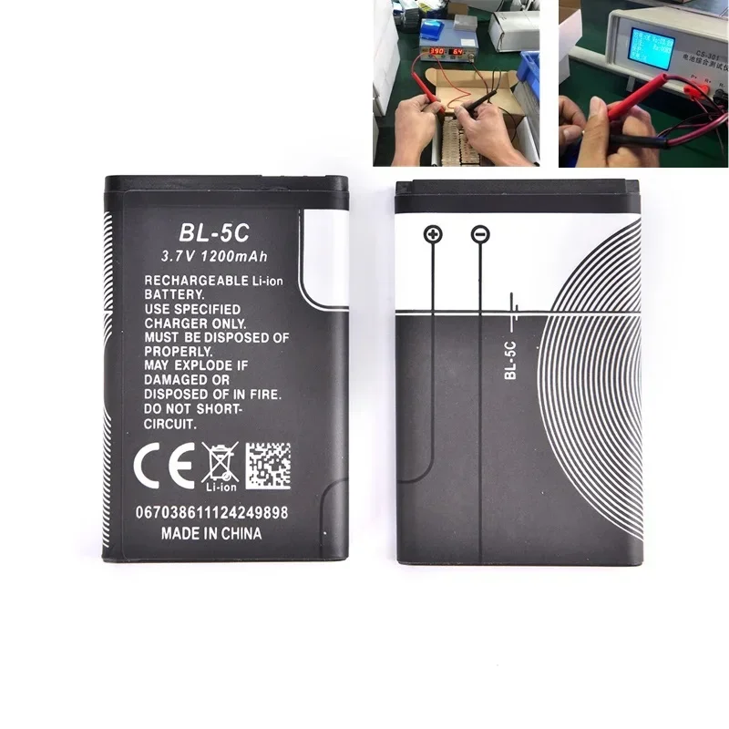 BL-5C  Phone battery 1200mAh 3.7v BL 5C Battery For Broadcast radio /for Nokia 3110 3120 2610 1100 3100 3105 1116 6230 6630 N70