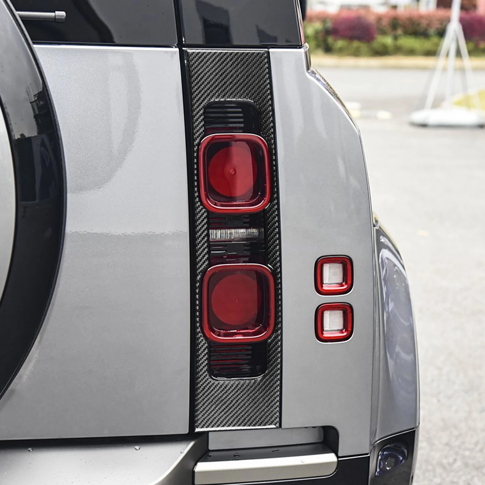 For Land Rover Defender 2020-2025 Carbon Fiber Rear Taillight Turn Signal Frame Panel Cover Decoration Car Accessories Sticker
