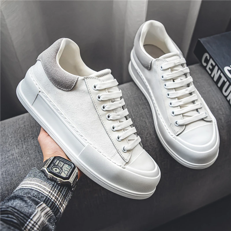 Heren Casual Schoen Populaire Comfortabele Heren Casual Schoen Dikke Bodem Outdoor Trendy All-Match Canvas Schoenen Platte Schoenen Voor Heren