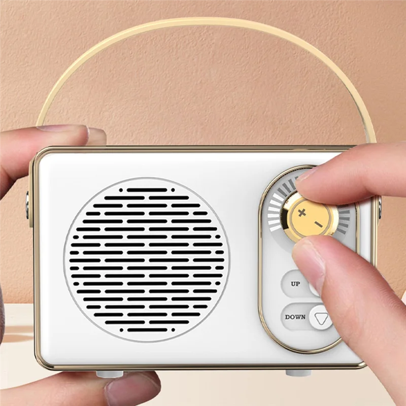 موثوقة-مكبر صوت بلوتوث كلاسيكي ريترو مشغل موسيقى صوت ستيريو محمول صغير للسفر مشغل موسيقى أبيض-ABDQ