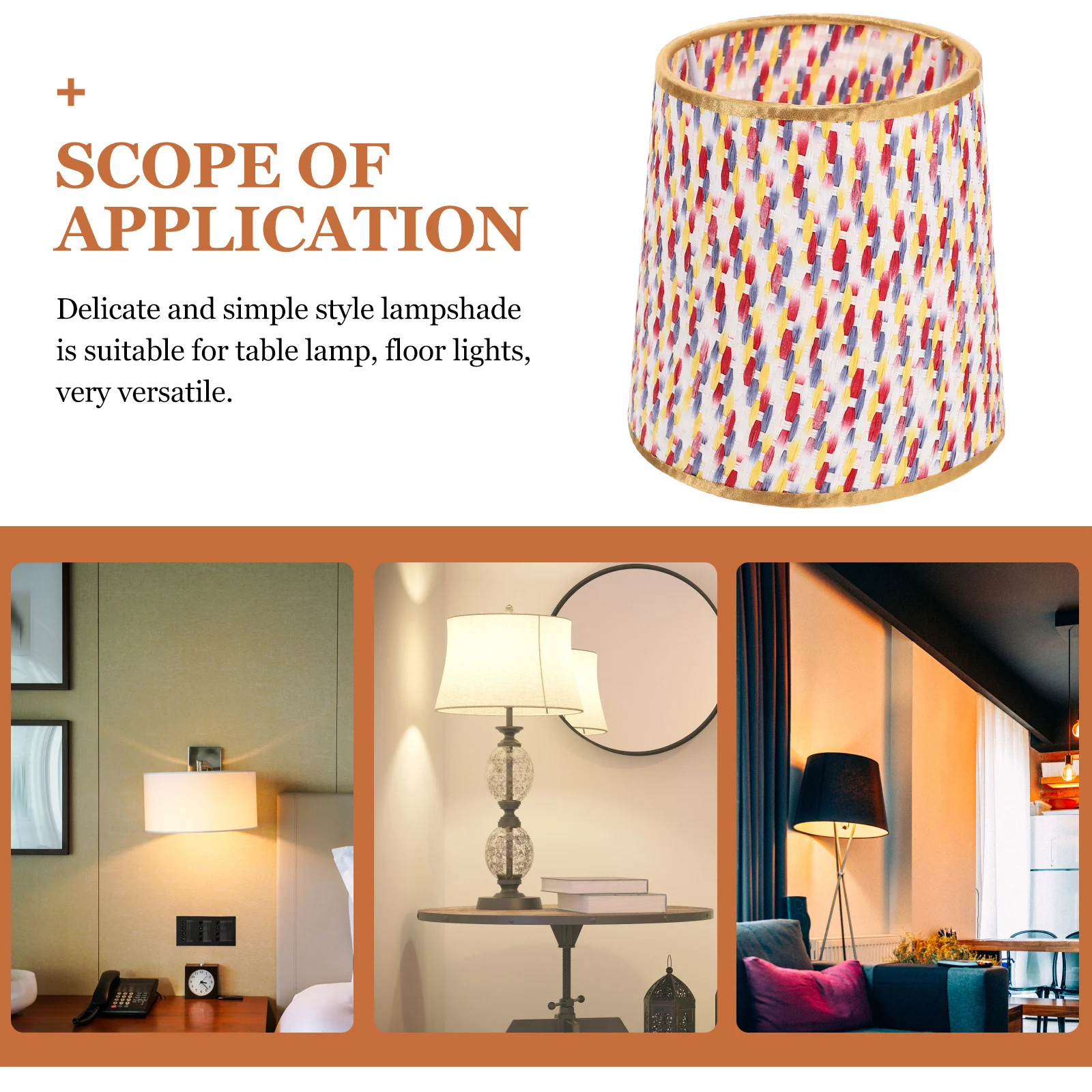 

Colored Woven Cloth Lampshade Simple Cone Style Suitable for Table Floor Lamps Home Hotel Bedroom Decorative Lamp Shade