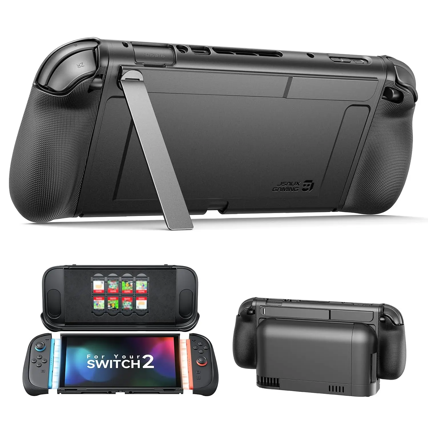 GoJoy Case for Switch 2, Dockable Split Case with Hidden Adjustable Metal Stand, PC Front Cover, Drop Protection - PC0118A